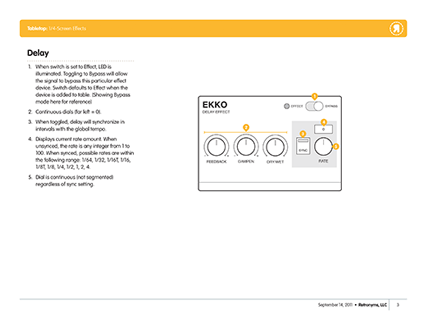 Tabletop Ekko Delay, wireframe