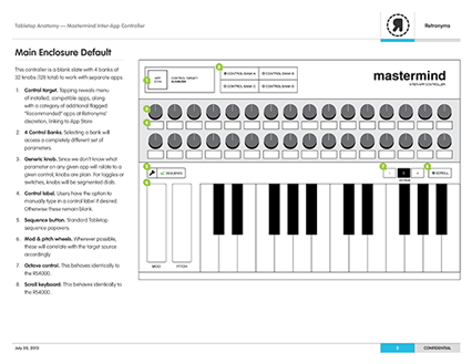 Mastermind Inter-app Controller wireframe excerpt