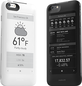 iPhone with popSLATE 2 prototype attached